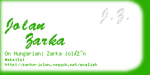jolan zarka business card